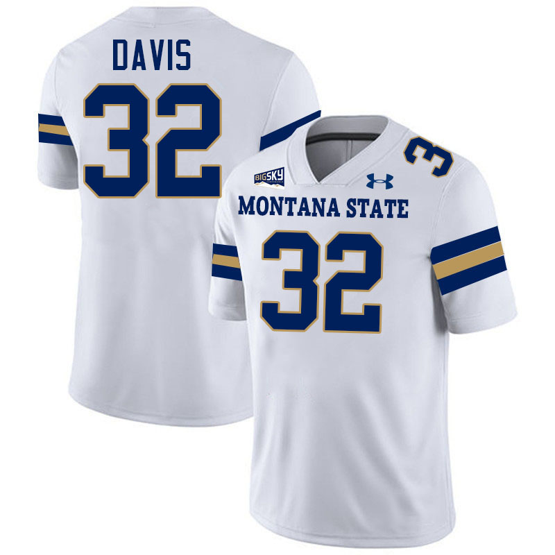 #32 Julius Davis Montana State Bobcats Jerseys Football Uniforms Stitched-White